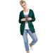 Plus Size Women's Boyfriend Cardigan by ellos in Emerald Green (Size 5X)