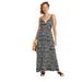 Plus Size Women's Knit Surplice Maxi Dress by ellos in Black White Geo (Size 3X)