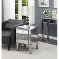 House of Hampton® Wiscasset End Table w/ Storage Wood/Mirrored in Gray | 24.5 H x 17.75 W x 17.75 D in | Wayfair FF19756AAB0F4815A609A420096C49E0