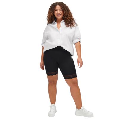 Plus Size Women's Lace Hem Bike Shorts by ellos in...