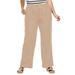 Plus Size Women's Linen Blend Drawstring Pants by ellos in New Khaki (Size 28)