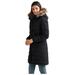 Plus Size Women's Faux Fur Trim Puffer by ellos in Black (Size 16)