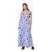 Plus Size Women's Knit Surplice Maxi Dress by ellos in Plum Blue Floral (Size 2X)