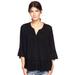 Plus Size Women's Crochet Trim Blouse by ellos in Black (Size 3X)