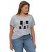 Plus Size Women's Love Ellos Graphic Tee by ellos in Heather Grey Love (Size 3X)