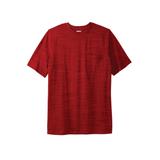Men's Big & Tall Shrink-Less Lightweight Pocket Crewneck T-Shirt by KingSize in Red Marl (Size 8XL)