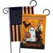 Breeze Decor Little Ghost 2-Sided Polyester 19 x 13 in. Garden Flag in Black/Orange | 18.5 H x 13 W in | Wayfair BD-HO-GP-112051-IP-BOAA-D-US11-BD