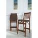Red Barrel Studio® Emington 25.5" Counter Stool Wood/Upholstered in Brown/Indigo | 39.4 H x 17 W x 22 D in | Wayfair RBRS5315 40058222