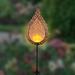 Exhart Solar Metal Filigree Full Flame Torch Garden Stake, 6.5 by 35.5 Inches Metal in Yellow, Size 35.04 H x 6.3 W x 2.8 D in | Wayfair 19565-RS
