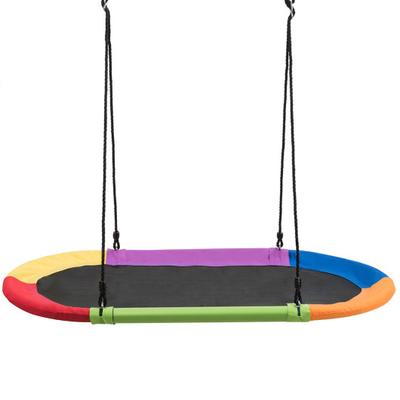 Costway 60 Inch Saucer Surf Outdoor Adjustable Swing Set-Colorful