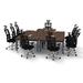 The Twillery Co.® Albin 9 Person Conference Meeting Tables w/ 9 Chairs Complete Set Wood/Metal in Brown | 30 H x 120 W x 96 D in | Wayfair