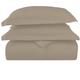 Pizuna Pure Combed Cotton Super King Duvet Cover Set Simply Taupe, 600 Thread Count 100% Long Staple Cotton Superking Duvet Cover 260x220cm, Sateen Quilt Cover with Button Closure (Bedding Duvet Sets)