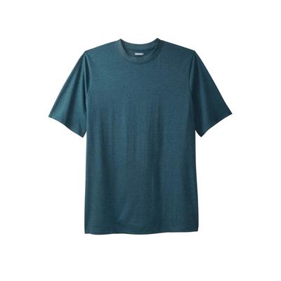 Big & Tall Shrink-Less Lightweight Crewneck T-Shirt by KingSize in Heather Teal (Size 5XL)