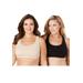 Plus Size Women's Wireless Sport Bra 2-Pack by Comfort Choice in Basic Pack (Size 2X)