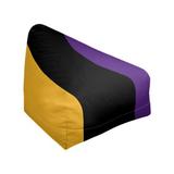East Urban Home Los Angeles LA Standard Bean Bag Chair Polyester/Fade Resistant in Black/Yellow/Brown | 27 H x 27 W x 30 D in | Wayfair