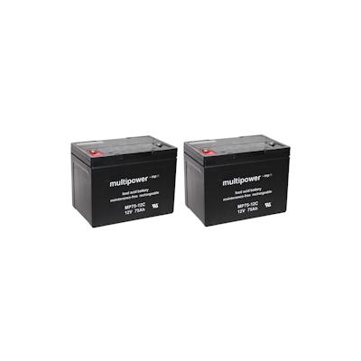 Multipower Ersatzakku für Meyra Optimus Light 2 x 12V 75Ah MP75-12C Blei AGM Akku-Satz zyklenfest Image