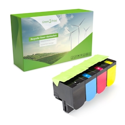 Green2Print Toner Toner-Set, 4 Kartuschen ersetzt Lexmark 70C2HC0, 702HC, 70C2HK0, 702HK, 70C2HM0, 702HM, 70C2HY0, 702HY passend für Lexmark CS310N, C