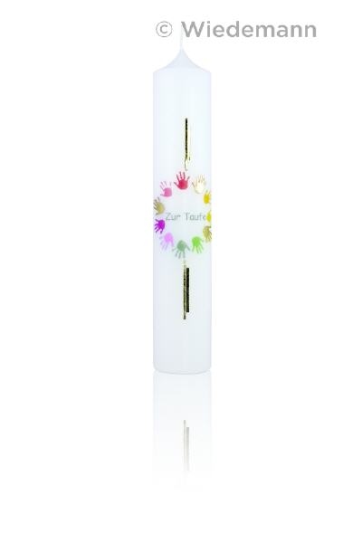 Wiedemann Kerzen Taufkerze verziert 265 x 50 mm, mit individueller Namensverzierung Image