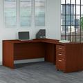 Huckins Reversible L Shape Executive Desk Wood in Brown Laurel Foundry Modern Farmhouse® | 29.84 H x 60 W x 77.05 D in | Wayfair