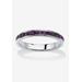 Sterling Silver Simulated Birthstone Stackable Eternity Ring by PalmBeach Jewelry in February (Size 8)