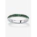 Sterling Silver Simulated Birthstone Stackable Eternity Ring by PalmBeach Jewelry in May (Size 7)