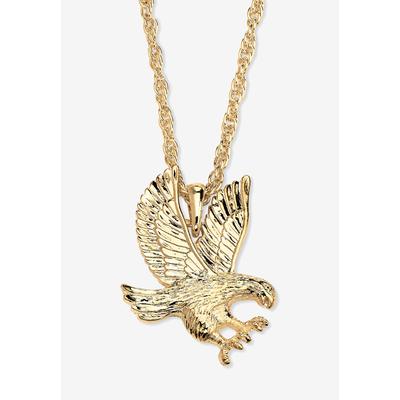 Men's Big & Tall Gold Tone Eagle Charm Pendant with 24