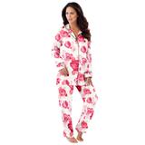 Plus Size Women's The Luxe Satin Pajama Set by Amoureuse in Ivory Roses (Size 14/16) Pajamas