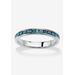 Sterling Silver Simulated Birthstone Stackable Eternity Ring by PalmBeach Jewelry in December (Size 5)