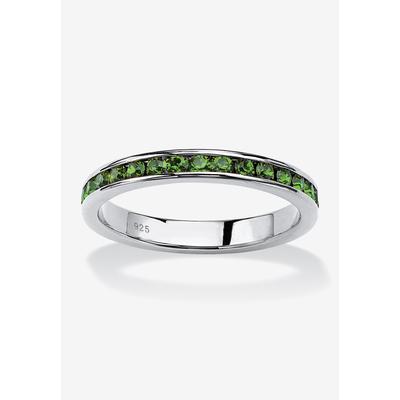 Sterling Silver Simulated Birthstone Stackable Eternity Ring by PalmBeach Jewelry in August (Size 7)