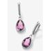 Sterling Silver Drop Earrings Pear Cut Simulated Birthstones by PalmBeach Jewelry in June