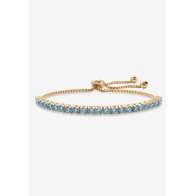 Gold-Plated Bolo Bracelet, Simulated Birthstone 9.25" Adjustable by PalmBeach Jewelry in March
