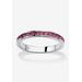 Sterling Silver Simulated Birthstone Stackable Eternity Ring by PalmBeach Jewelry in October (Size 8)