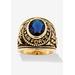 Men's Big & Tall Gold-Plated Sapphire Air Force Ring by PalmBeach Jewelry in Sapphire (Size 14)