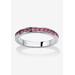 Sterling Silver Simulated Birthstone Stackable Eternity Ring by PalmBeach Jewelry in June (Size 7)