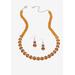 Silver Tone Graduated Necklace & Earring Set Simulated 18" plus 2" ext by PalmBeach Jewelry in November