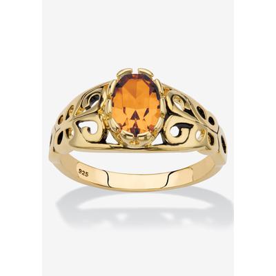 Gold over Sterling Silver Open Scrollwork Simulated Birthstone Ring by PalmBeach Jewelry in November (Size 8)