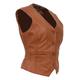 Womens Soft Leather Waistcoat Slim Fit Vest Classic Gilet Black Brown Red Tan - Katy (Tan, 10)