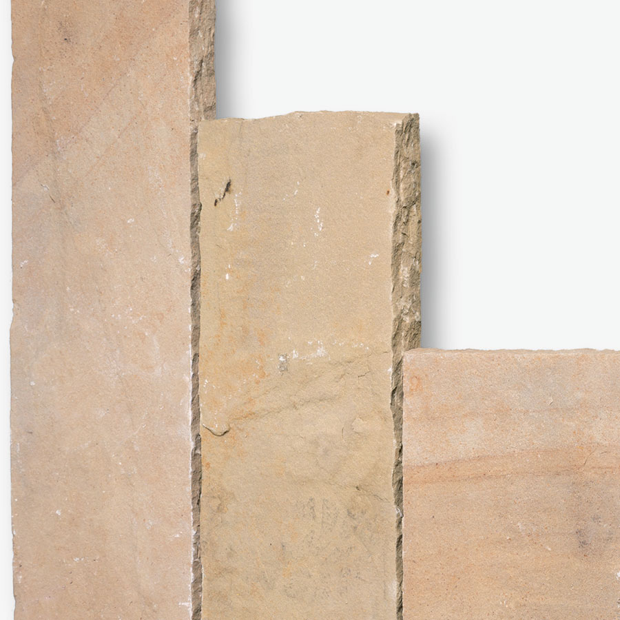 Seltra Natursteine Palisaden MANDRA Sandstein gelb-hellbeige, 7-9x25 cm, 100 cm Image