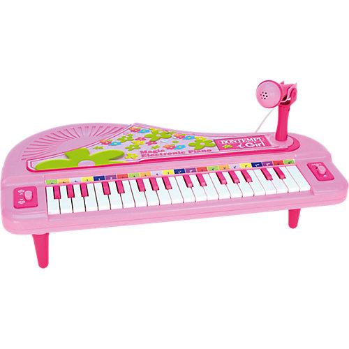 Elektronisches Keyboard mit Mikrofon, pink