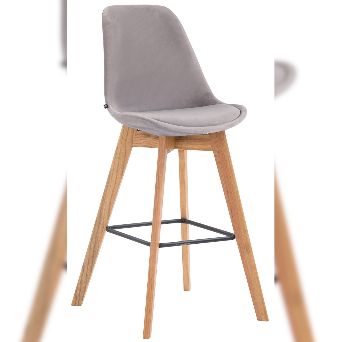 CLP Barhocker Metz Samt grau/natura Image