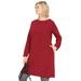 Plus Size Women's French Terry Tunic Dress by ellos in Maroon Red (Size S)