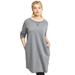 Plus Size Women's French Terry Tunic Dress by ellos in Medium Heather Grey (Size 4X)