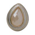 Stunning Drop,'Drop-Shaped Gold Plated Quartz Single-Stone Ring'