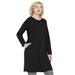 Plus Size Women's French Terry Tunic Dress by ellos in Black (Size 1X)