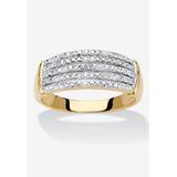 Women's Yellow Gold-Plated Anniversary Ring with Genuine Diamond Accents by PalmBeach Jewelry in Diamond (Size 6)