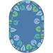 Blue/Green Area Rug - Carpets for Kids Pixel Perfect Geometric Area Rug Nylon in Blue/Green, Size 48.0 W x 0.312 D in | Wayfair 61914