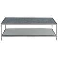 Artistica Home Signature Designs Sashay Silver Cocktail Table Glass/Metal in Gray | 17.5 H x 54 W x 26 D in | Wayfair 2213-945C