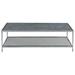 Artistica Home Signature Designs Sashay Silver Cocktail Table Glass/Metal in Gray | 17.5 H x 54 W x 26 D in | Wayfair 2213-945C