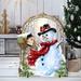 Designocracy Seasons-Greetings Snowman Home & Outdoor Decor Lawn Art/Figurine Wood in Brown/Red/White | 25 H x 32 W x 16 D in | Wayfair