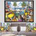 East Urban Home 'Classic Car Palm Beach Collage' - Picture Frame Print on Canvas Canvas, Cotton in Gray/White | 36 H x 46 W x 1.5 D in | Wayfair